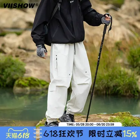 VIISHOW户外防水冲锋裤男春秋款束脚工装裤运动裤情侣登山长裤子商品大图