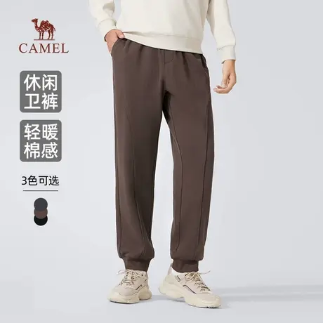 骆驼男装针织卫裤男2025新款春秋棉感亲肤宽松休闲运动束脚长裤子商品大图
