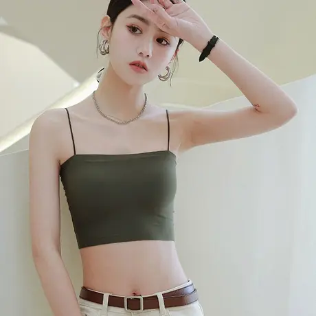 触感冰凉无痕背心式裸感显胸小文胸内搭抹胸内衣女夏季超薄款吊带图片