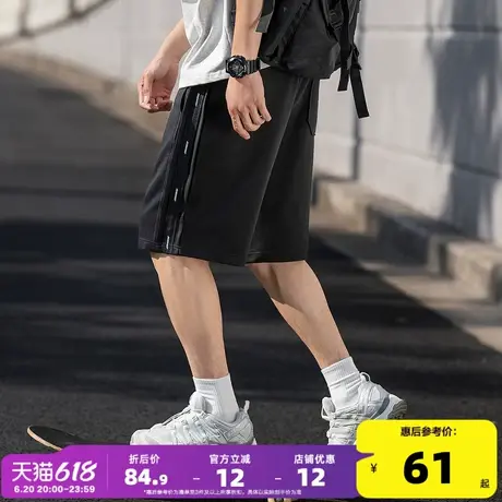 唐狮2025夏季新款男士休闲短裤抽绳五分裤宽松运动直筒裤子小细节商品大图