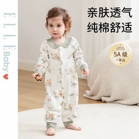 ELLE BABY法国婴儿连体衣夏季宝宝哈衣爬服儿童纯棉四季通用睡袋图片