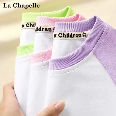 拉夏贝尔女童长袖t恤2025新款童装薄款儿童纯棉打底衫春秋款上衣图片