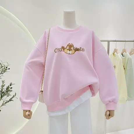 假两件卫衣女2023年新款春秋宽松拼接设计感小众休闲减龄上衣外套商品大图