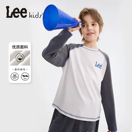 Lee童装儿童长袖t恤大童潮流帅气上衣男童秋季薄款打底衫男孩秋装商品大图