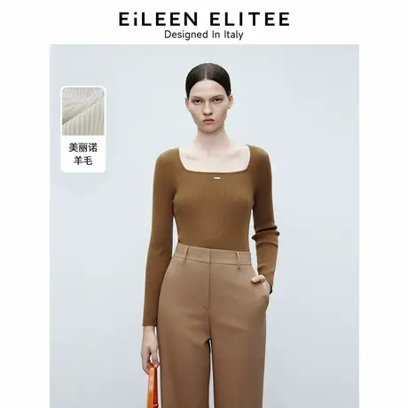 【汤圆TOYO】朗姿欧洲EiLEEN ELITEE羊毛针织衫上衣短款打底毛衣商品大图