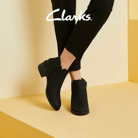 Clarks其乐女鞋玫秘系列秋冬切尔西靴潮流时尚简约复古方跟短靴女图片