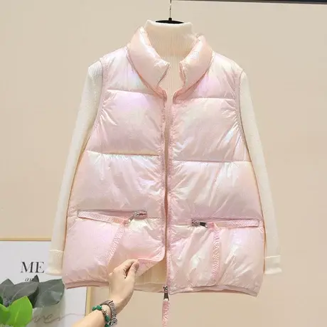 2023春秋新款羽绒棉马甲女显瘦加厚韩版短款羽绒棉服背心马夹外套商品大图