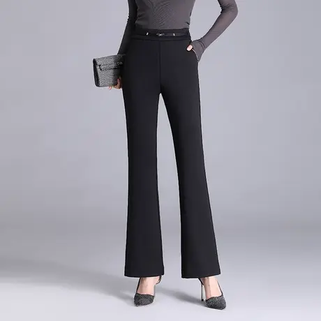 气质长裤西装裤女秋季高腰垂感微喇裤2023新款显瘦休闲直筒喇叭裤商品大图