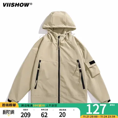 VIISHOW男士oversize冲锋夹克男款机能风秋冬季大码风衣男外套夹商品大图