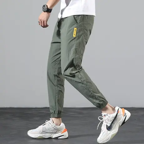 夏季超薄款冰丝九分裤束脚哈伦男士休闲裤9分裤子宽松紧百搭夏天商品大图