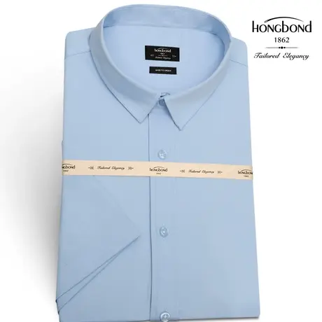 红邦创衣衬衫男夏季薄款竹纤维衬衫弹力长袖短袖大码定做商务衬衣商品大图