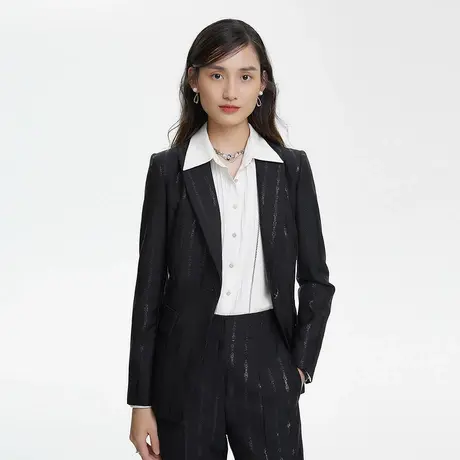 LANCY朗姿女装[波点游戏]春新款职业收腰西装外套商务上衣图片
