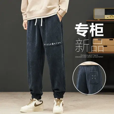 春天设计感束脚男士高端卫裤春季春秋款男装新款针织哈伦休闲裤子商品大图