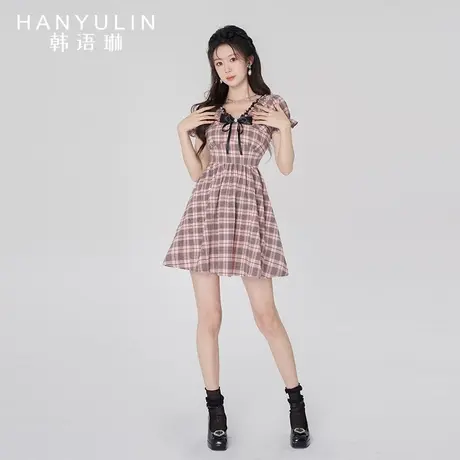 韩语琳法式连衣裙女夏季2024新款气质收腰显瘦高级感小众设计裙子图片