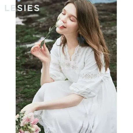 蓝色倾情夏装新款女装 法式复古裙两件套山本初恋裙子蕾丝连衣裙图片