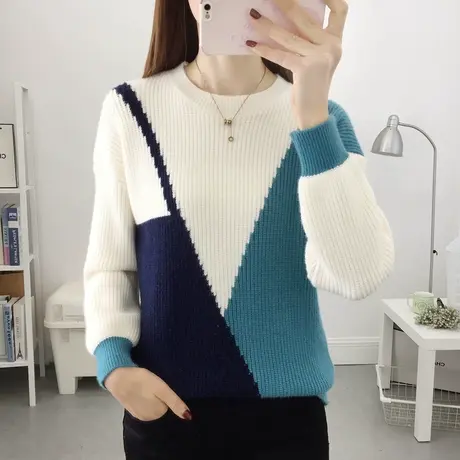 水貂绒毛衣女加厚秋冬2022新款设计感小众宽松慵懒风针织打底衫女商品大图