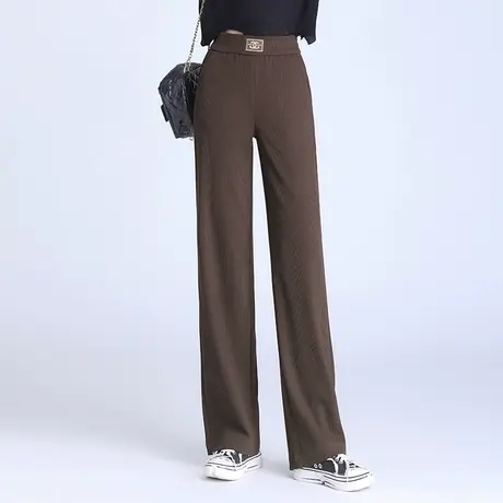 显瘦显腿长直筒裤女筷子裤秋季2023新款高腰垂感长裤时尚休闲裤子图片