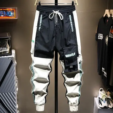 国潮男士休闲运动裤潮流裤子男工装裤男潮牌夏季薄款宽松百搭束脚图片