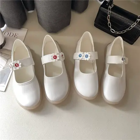 2023新款软皮夏季平底镂空护士鞋女防滑透气软底可爱百搭白色单鞋商品大图