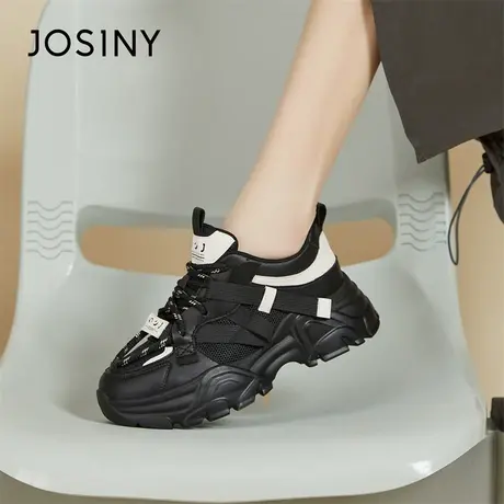 Josiny/卓诗尼老爹鞋女超火2024新款春季厚底今年流行的松糕女鞋商品大图