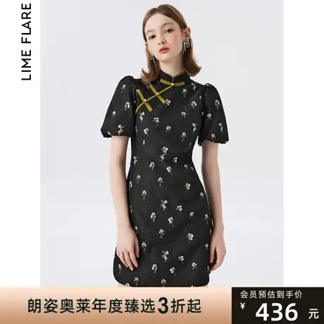 莱茵福莱尔新中式改良旗袍裙2023夏季新款国风碎花连衣裙气质高级商品大图