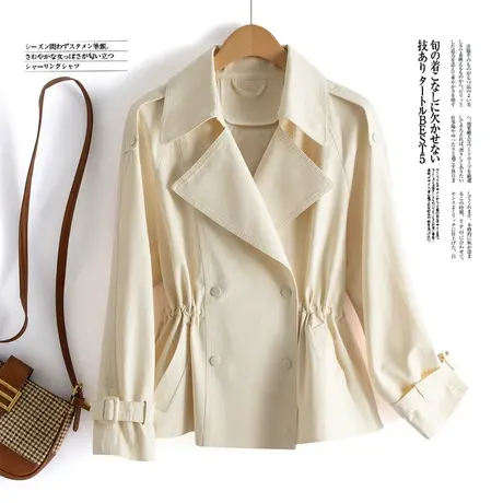 时尚气质短款风衣外套2023年春季新款女士简约宽松显瘦通勤上衣图片