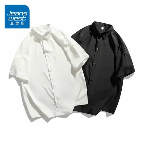 KZH真维斯夏季短袖衬衫男士宽松上衣2025新款冰丝痞帅高级感男装T图片