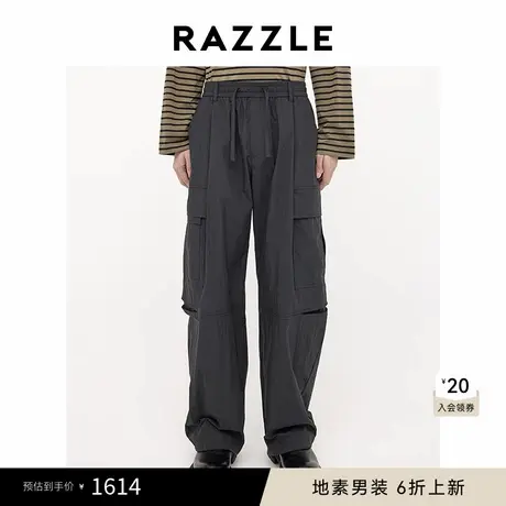 RAZZLE 地素男装黑色2025春季工装长裤商品大图