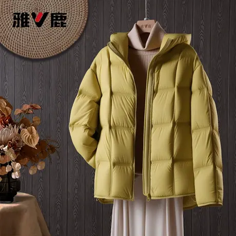 雅鹿女士短款泡芙羽绒服冬季加厚2025短款羽绒时尚休闲防寒保暖商品大图