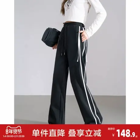 唐狮2026秋冬休闲裤女侧织带加绒休闲百搭加厚保暖女式长裤高级感商品大图