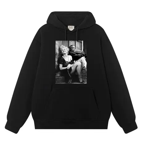 秀洛欧美街头玛丽莲梦露联名2pac卫衣男女连帽加绒加厚外衣服外套图片