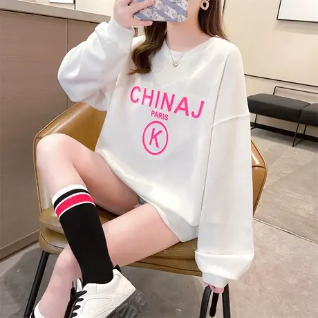 卫衣女春秋薄款2023新品卡通字母宽松韩版小个子chic港风长袖上衣图片