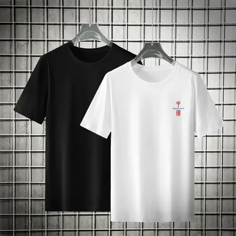 新疆棉纯棉t恤短袖男夏季潮牌圆领上衣服爱国潮体恤衫宽松半袖男商品大图