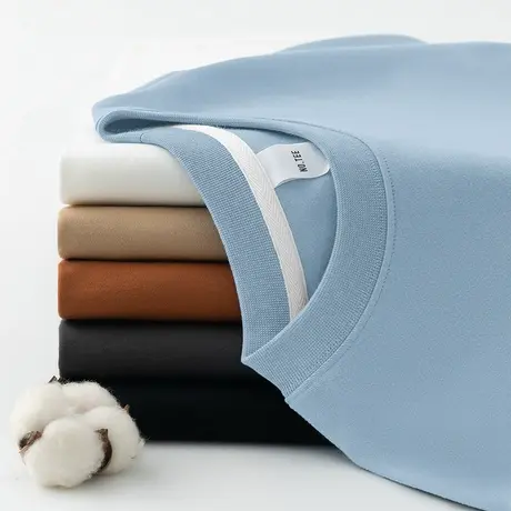 380g重磅t恤男士长袖秋冬季纯色上衣服内搭打底衫加厚款热感体恤图片