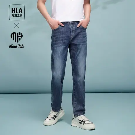 HLA/海澜之家循迹亦心即为系列牛仔裤24春夏新后腰皮标休闲裤子男商品大图