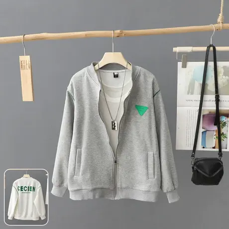 洋气时尚百搭棒球服少女卫衣外套潮ins宽松休闲开衫夹克衫上衣服图片