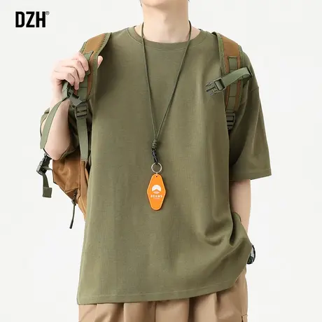 男生300g重磅t恤男美式潮牌刺绣短袖宽松半袖上衣男装2023年新款商品大图