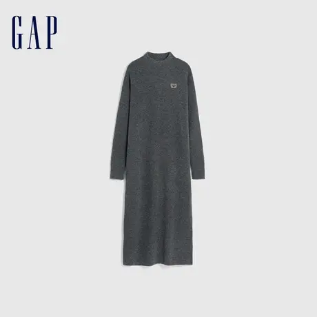 Gap女装春季2024新款时尚半高领针织连衣裙新年款毛衣长裙409094图片