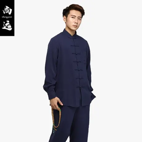 尚远水洗棉麻居士服男女通用唐装套装汉服僧服太极服青年中老年图片