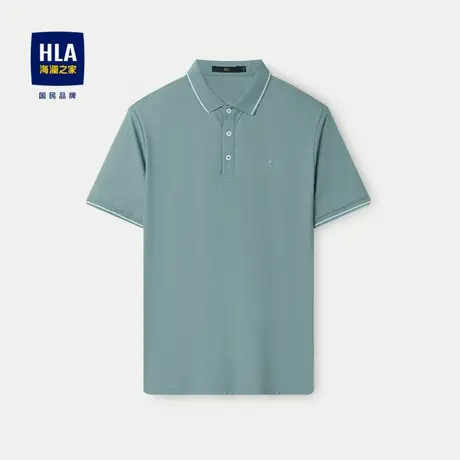 HLA/海澜之家易打理短袖Polo2024春夏新款高周波印花凉感短袖男图片