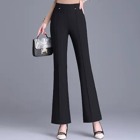 时尚微喇裤女秋季2023新款高腰显瘦喇叭裤气质通勤休闲西装裤长裤商品大图