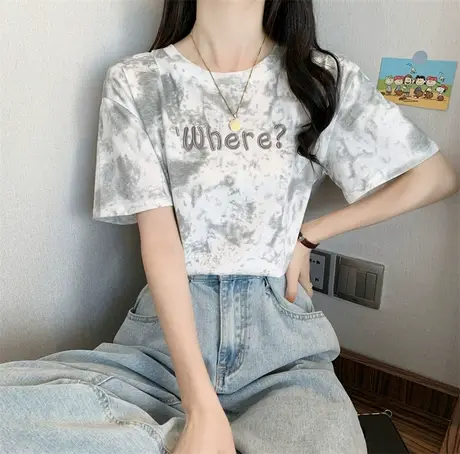 刺绣短袖t恤女2023夏季新款甜酷小众设计感大码宽松百搭上衣ins潮图片