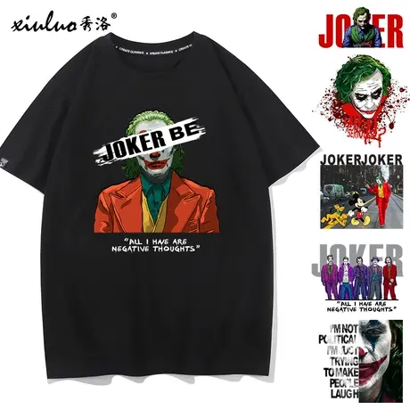 秀洛DC小丑联名衣服潮牌欧美风春夏2022新款纯棉大码t恤短袖男tee商品大图