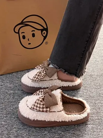 棉拖鞋女士秋冬2023新款室内家居厚底防滑可爱毛毛绒棉拖鞋女冬季图片