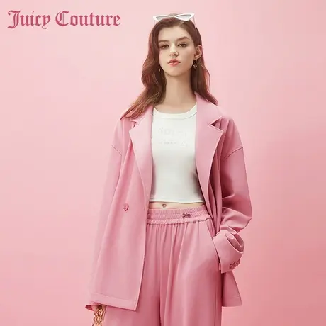 Juicy Couture橘滋春夏新款元气半裙温柔通勤宽松针织西装外套女图片