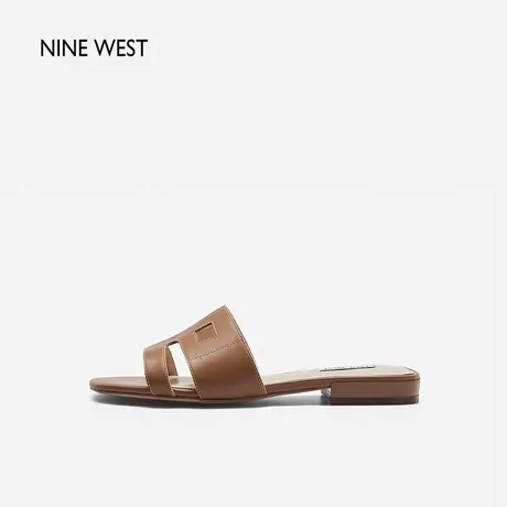 【博主推荐】Nine West/玖熙休闲拖鞋夏季氛围感平底镂空一字拖图片