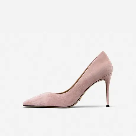 Nine West/玖熙高跟鞋女细跟绒面春秋季新款气质单鞋女婚鞋宴会图片