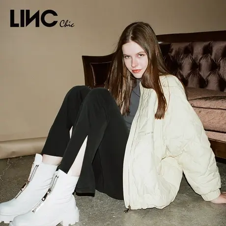 LINCCHIC金羽杰羽绒服女2023秋季新款轻薄短款宽松女款夹克外套商品大图