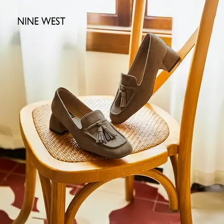 Nine West/玖熙法式流苏乐福鞋女2025夏季新款单鞋不累脚一脚蹬软图片