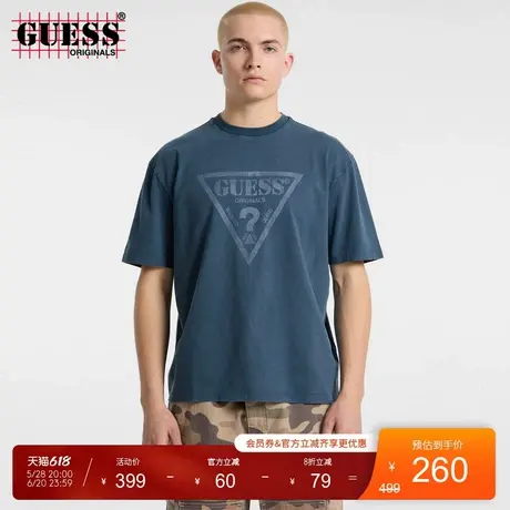 GUESSOriginals25年新款春季男士倒三角印花短袖T恤-M5GI10K8FQ4商品大图
